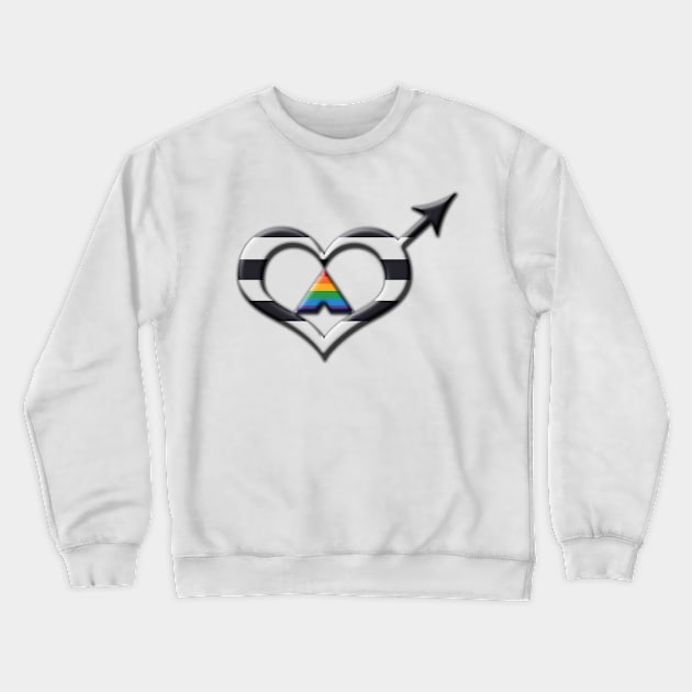 Heart-Shaped LGBT Ally Pride Male Gender Symbol Crewneck Sweatshirt by LiveLoudGraphics